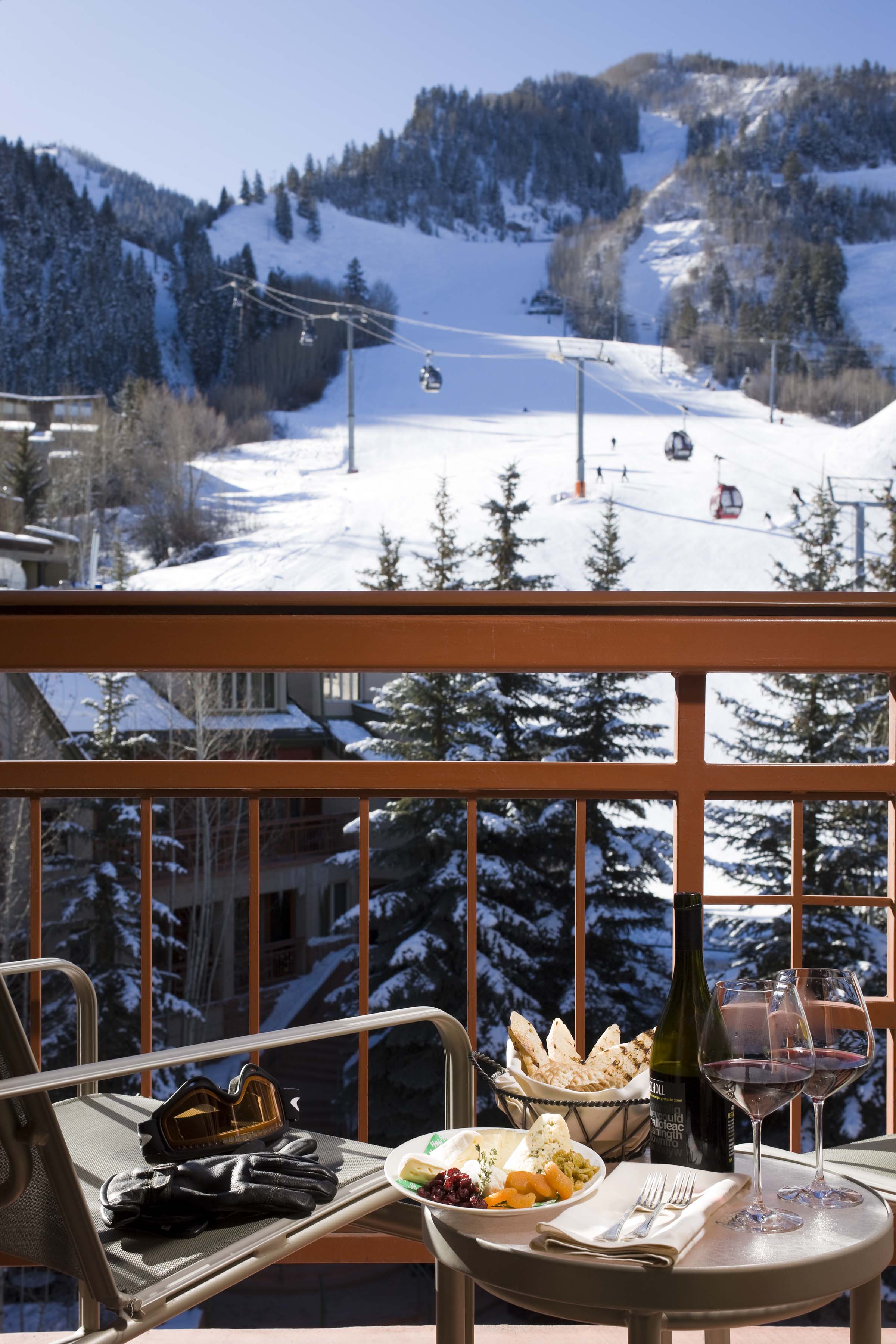 View of the slopes from a room at the Little Nell