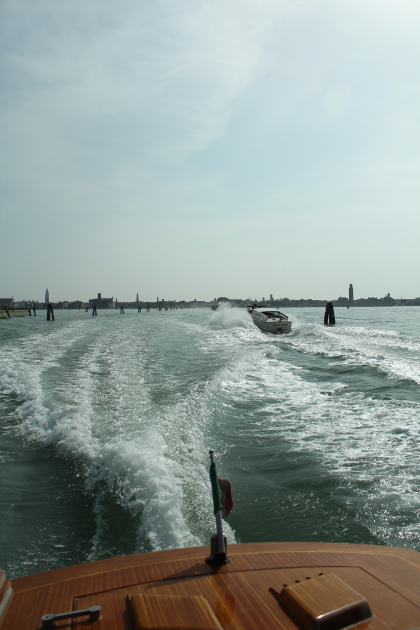 Arriving by a stylish water taxi