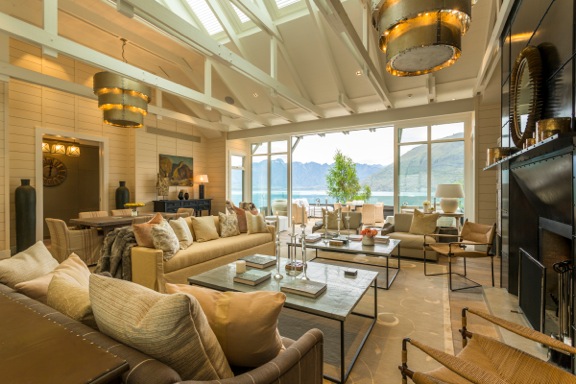 Main Lounge at Owner's Cottage, Matakauri Lodge, South Island, New Zealand