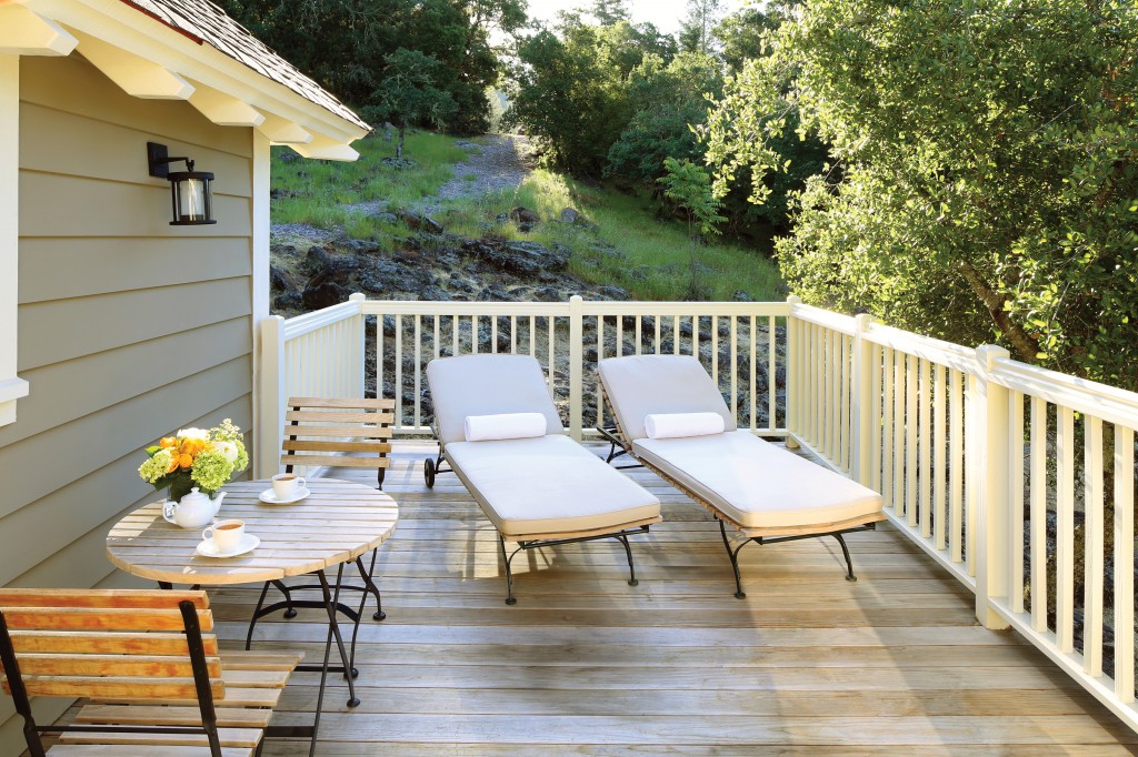 Oakview room deck in Meadowood Resort Napa Valley