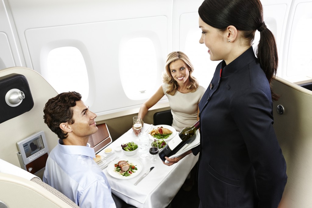 First Class Dining in Qantas