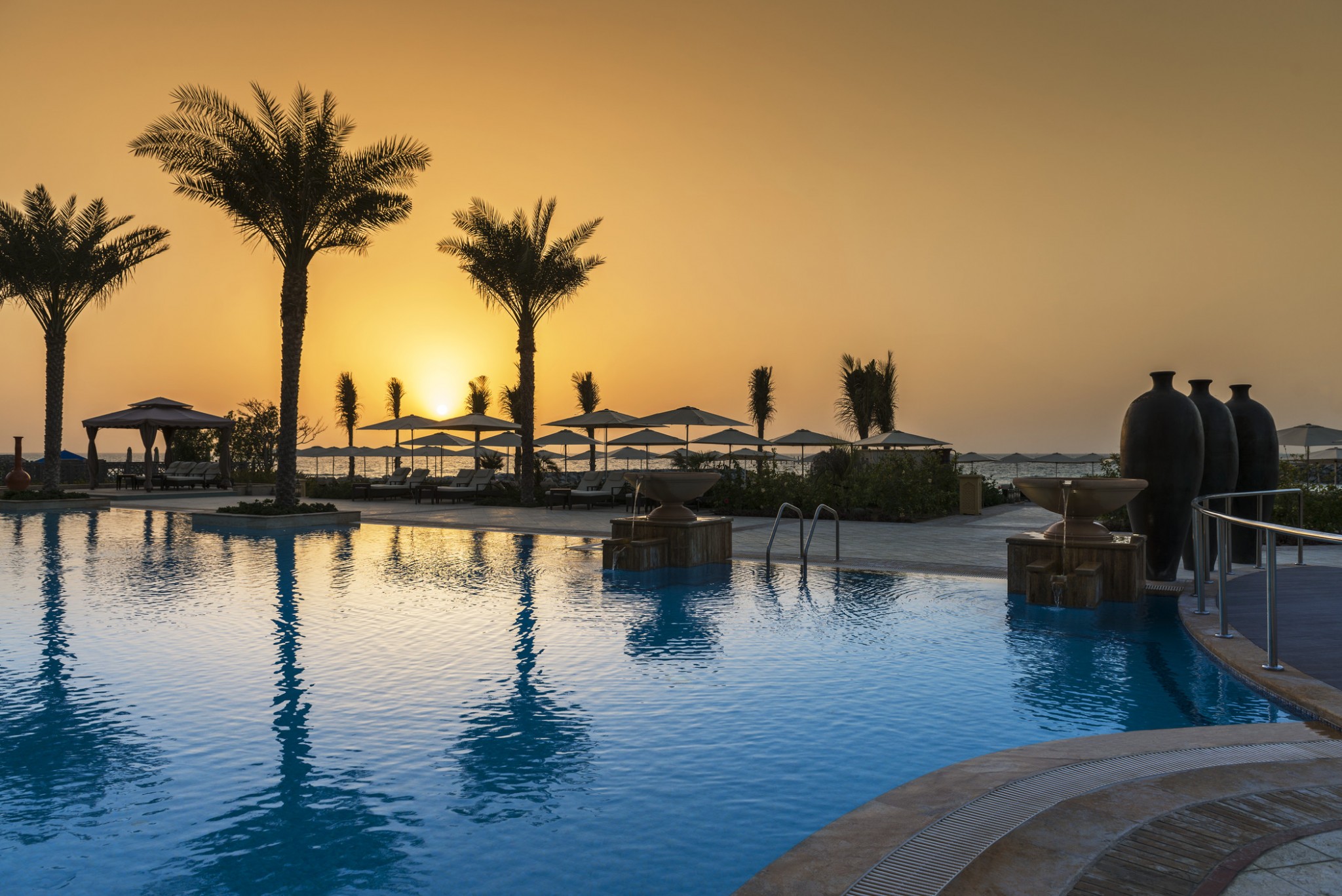 Ajman-Pool with Sunset