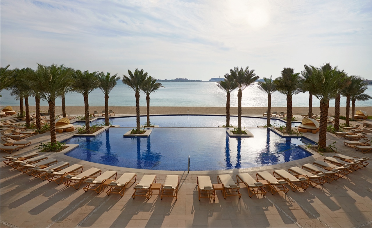 beautiful pools at the Fairmont The Palm, Dubai UAE